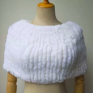 Bridal wrap or oversized scarf. Real rabbit fur